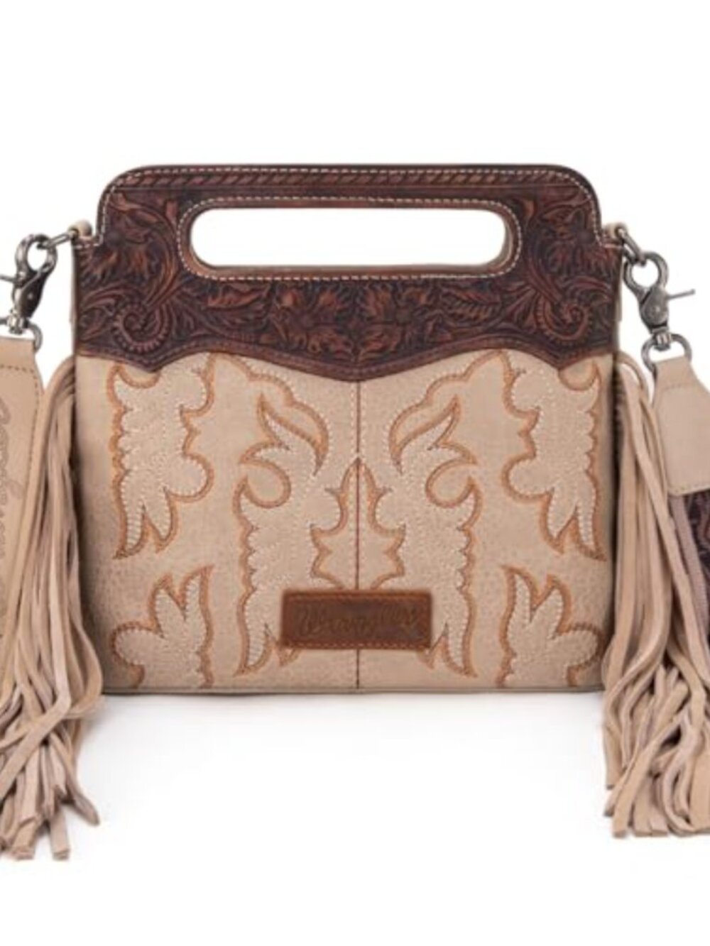 Montana West Floral Tooled Crossbody Bag with Leather Fringing and Embroidered